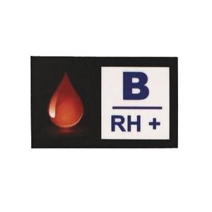 Nálepka s krevní skupinou B RH+